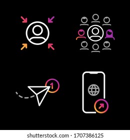 Small different colorful network icons Popular instagram icon