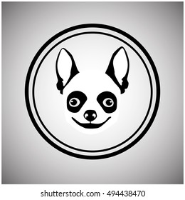 Icono web de animales de perro pequeños Icono de pantalla plana Ilustración de vectores