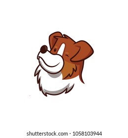 A Small Dog With Blinking Eyes Vector Illustration