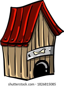 Casa de perros pequeños, ilustración, vector sobre fondo blanco