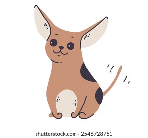 Small dog isolated concept. Vector flat graphic design illustration