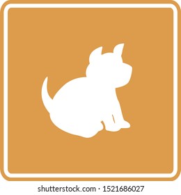 small dog sitting vector sign
