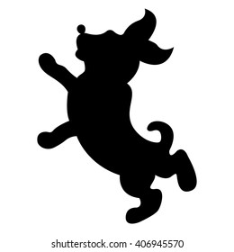 Small Dog Standing On One Leg Silhouette
