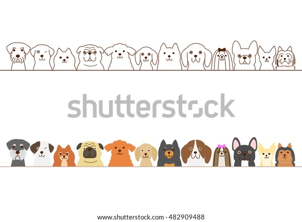 Small Dogs Border Stock Vector (Royalty Free) 482909488