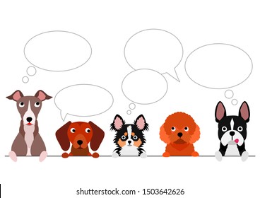 small dogs border with speech bubbles