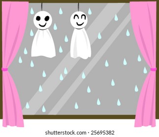 a small doll made of paper or cloth hung outside hoping for fine weather