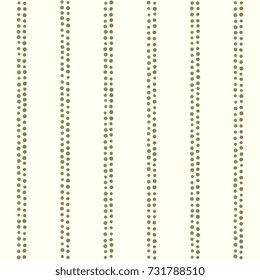 Small dot double line basic motif pattern organic shape continuous background. Minimal golden white template. Simple geometric fabric design. Textile swatch ladies dress, man shirt allover print block