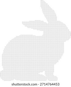 small dotted rabbit vector silhouette
