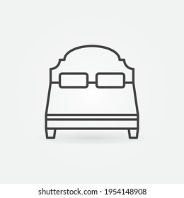 Small Double Bed vector thin line concept icon or design element