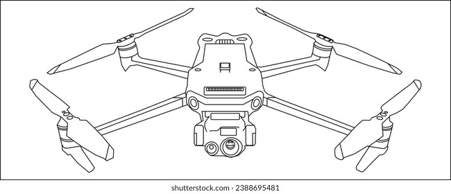 Kleine Drohne mit klappbaren Propellern umreißt die Abbildung.