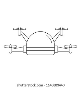 Small drone icon. Outline small drone vector icon for web design isolated on white background