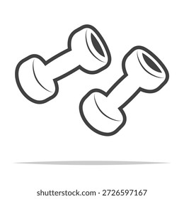 Kleine Hantel, leichte Umrisslinie Symbol, transparenter Vektor einzeln