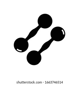 Icono negro de campanas pequeñas, ilustración conceptual, símbolo plano vectorial, signo de glifo.