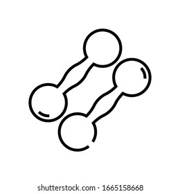 Small dumbbells line icon, concept sign, outline vector illustration, linear symbol.