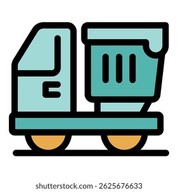Small dump truck transporting materials on a building site, essential for construction and earthmoving works