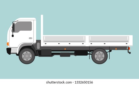 small dump truck,  vector illustration, flat style, profile side