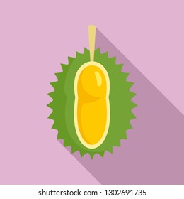 Small durian fruit icon. Flat illustration of small durian fruit vector icon for web design