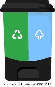 Small dustbin, illustration, vector on a white background.
