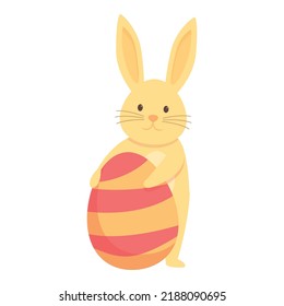 Small easter bunny icon cartoon vector. Cute rabbit. Funny animal