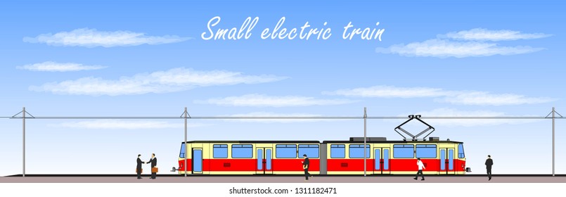 Small electric train vector