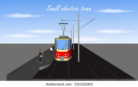 Small electric train vector