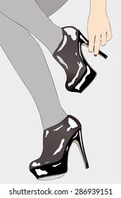 Small elements of female sensuality - Illustration depicting the very sensual gesture of a  woman