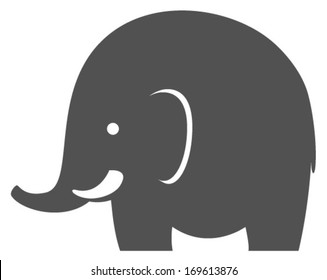 small elephant dark grey icon