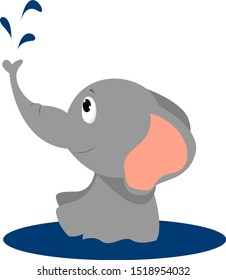 Small elephant, illustration, vector on white background.