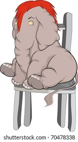Small elephant on a chair