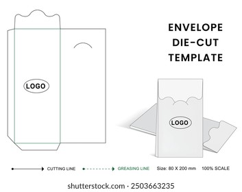 Small envelope die cut template