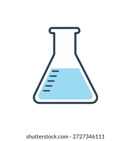 Small Erlenmeyer flask for laboratory chemical liquid and science study