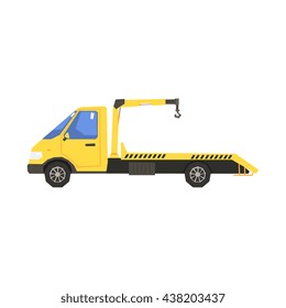 Small Evacuation Truck Flat Simplified Colorful Vector Illustration Isolated On White Background