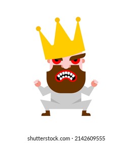 Small Evil King. The Ferocious Dwarf Screams. Low KING Shouts And Stamps His Feet.