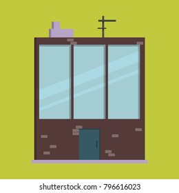 A small factory with large windows