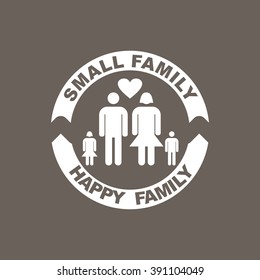  Small Family Happy Family Icon on Dark Gray Color. Eps-10.