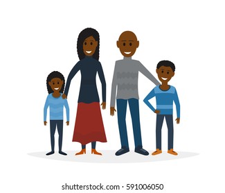 Small Family Vector Flat Illustration African Stock Vector (Royalty ...