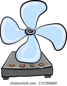 Ventilador pequeño, ilustración, vector sobre fondo blanco