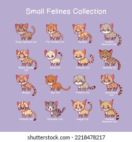 Small feline illustrations with name text