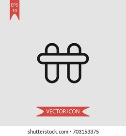 Small fence vector icon illustration symbol