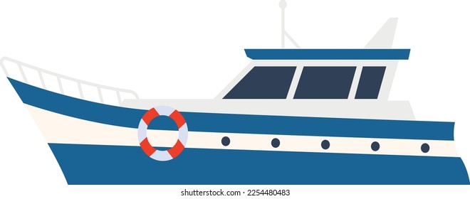 Small ferry boat icon. Coast color ship