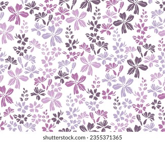 Small field forget-me-not flowers seamless ornament vector illustration. Ditsy elegant motif. Country-style fabric print with flower truss elements. Forget-me-nots blossom summer print.