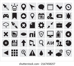 Small Fine web black icons Collection with white background