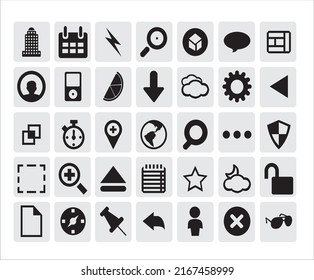 Kleine feine Web-Icon-Kollektion mit weißem Hintergrund