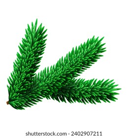 Small fir tree branch for Christmas or New Year holidays ornament