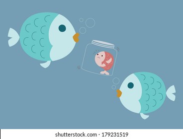 small fish fear things in the out side