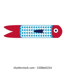 small fish flat illustration on white