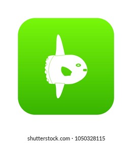 Small fish icon digital green for any design isolated on white vector illustration