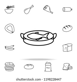 small fish on the board icon. Food icons universal set for web and mobile
