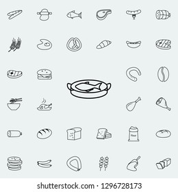 small fish on the board icon. Food icons universal set for web and mobile