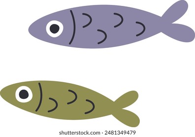 Small Fish Swimming Vector Illustration